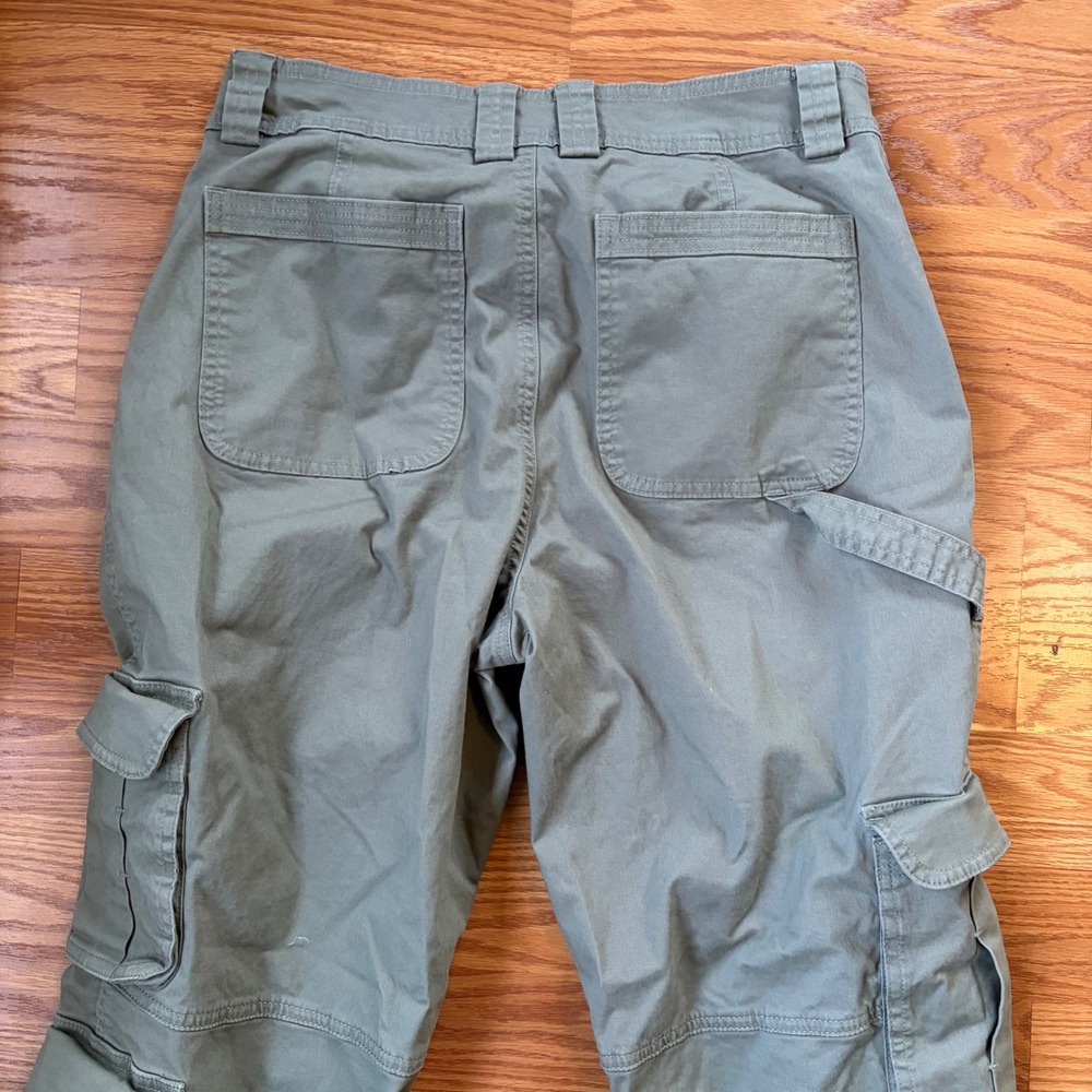 Abercrombie & Fitch Olive Green Wide Leg Cargo Pants Utility Gorpcore Size 10 - Picture 11 of 11